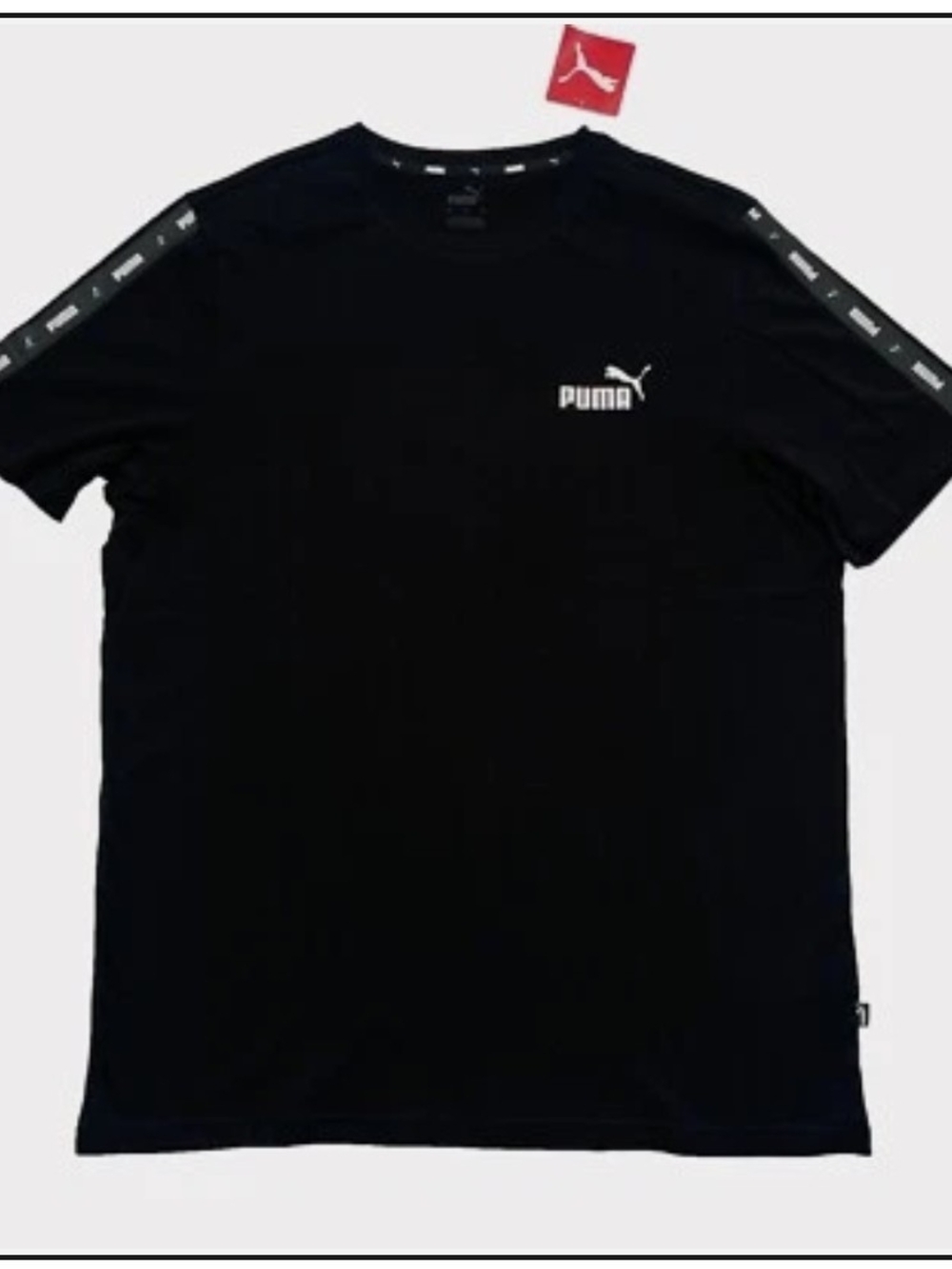 Puma Black Crew Neck Tee with White Logo